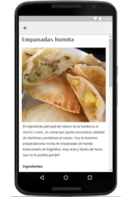 Empanada Recipe android App screenshot 1